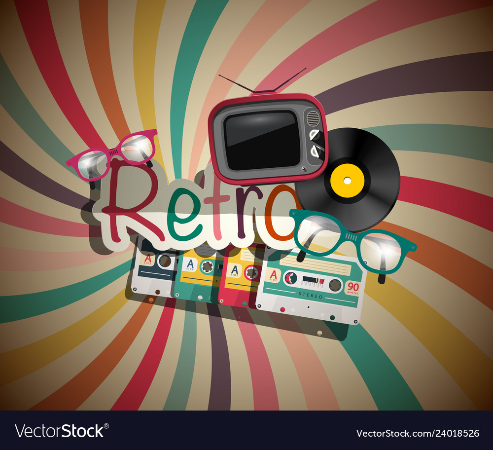 Retro background with vintage objects