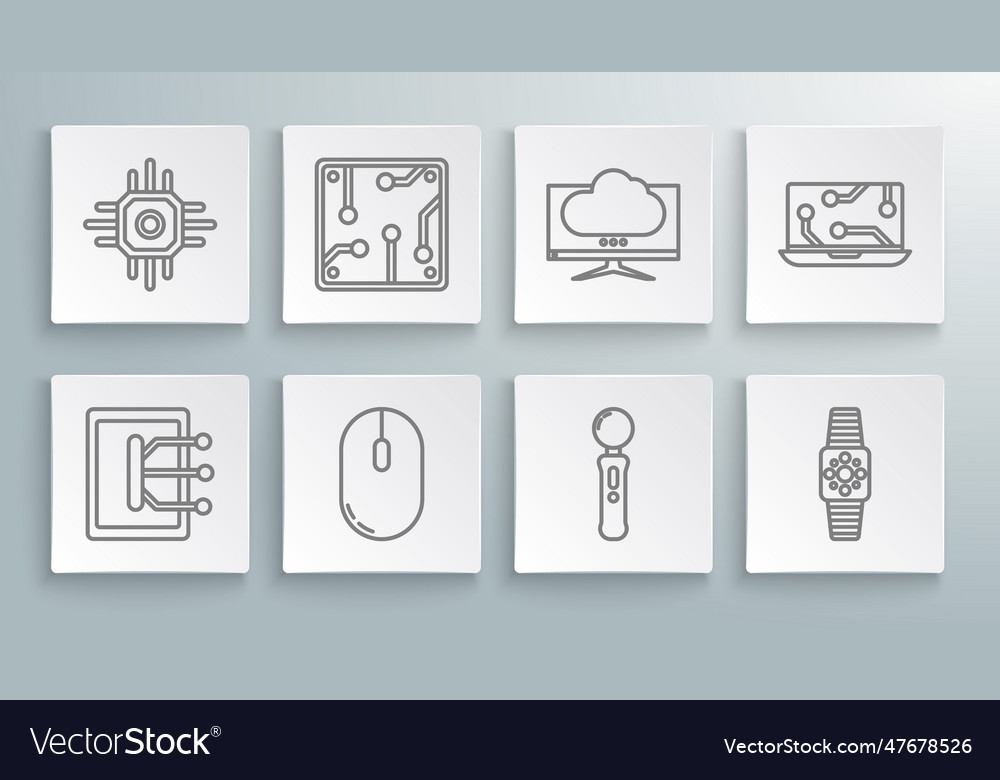 Set line tablet processor computer mouse