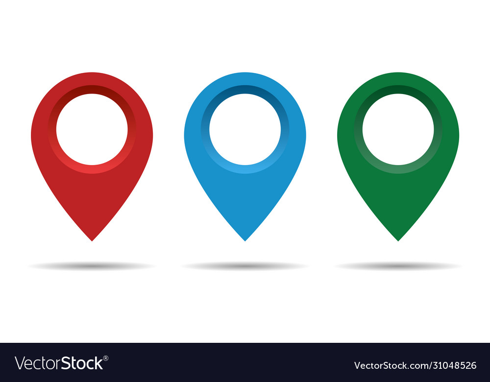 Set map pointers isolated on white background vector image Set map pointers isolated on white background