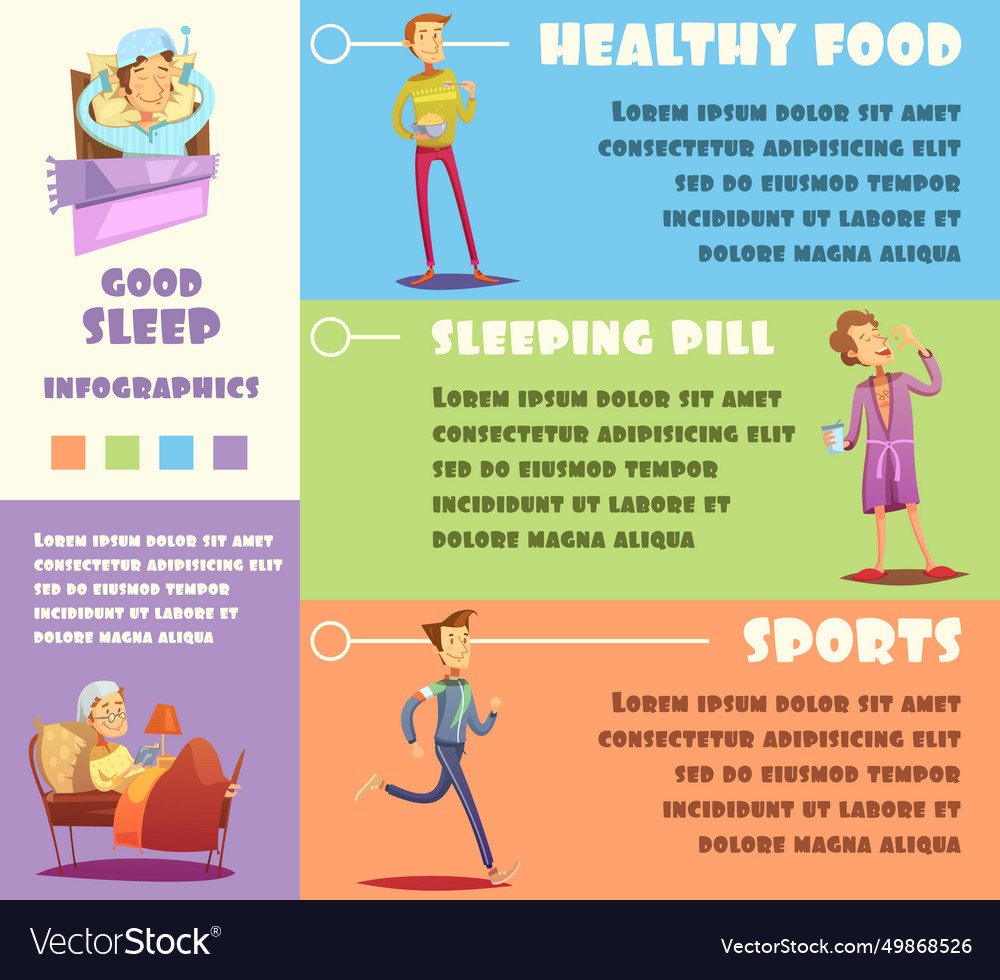 Sleep man infographic Royalty Free Vector Image