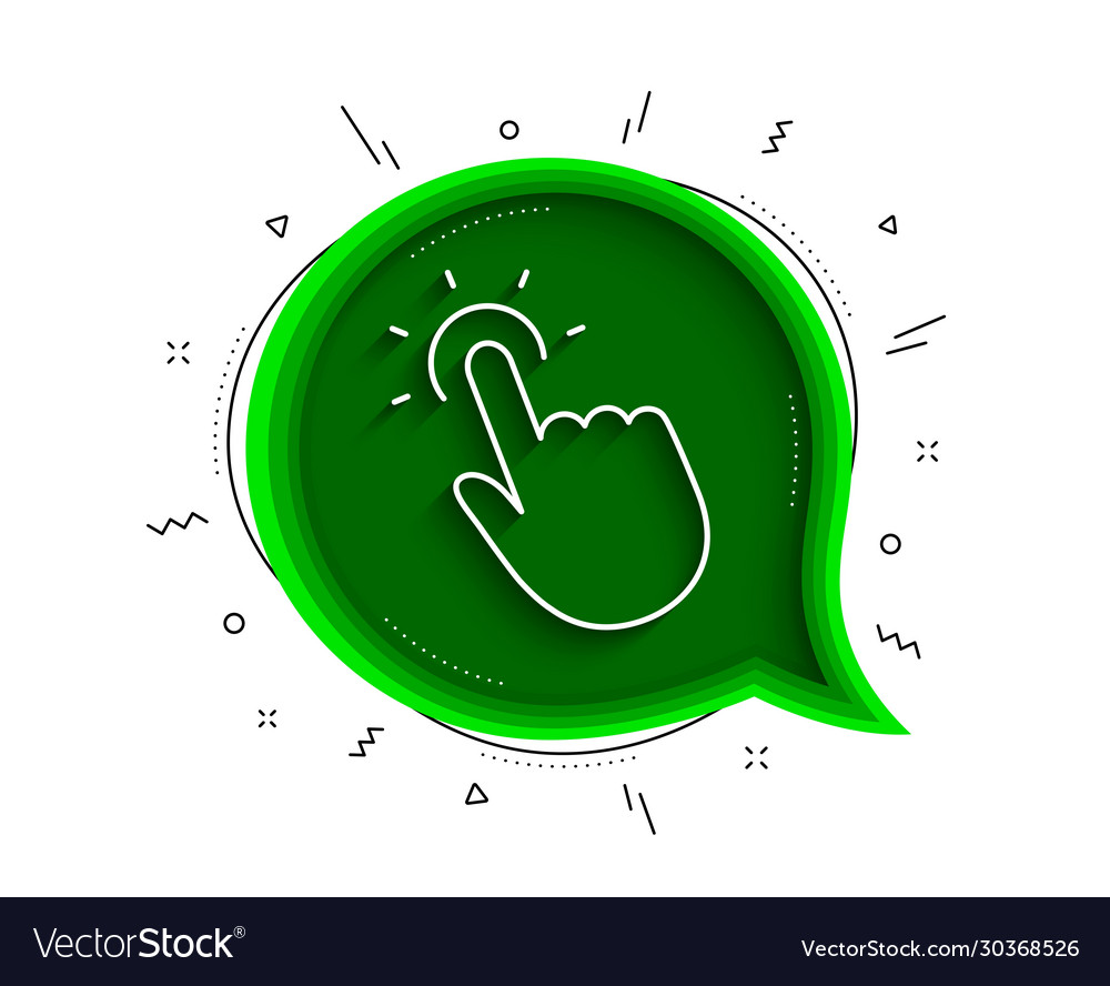 Touchpoint line icon click here sign Royalty Free Vector