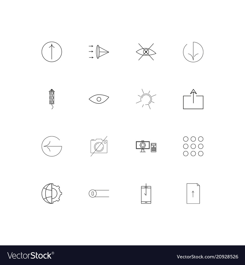 User interface linear thin icons set outlined
