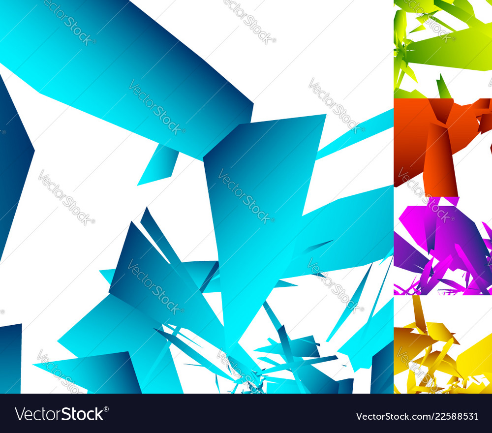 5 different abstract geometric background in