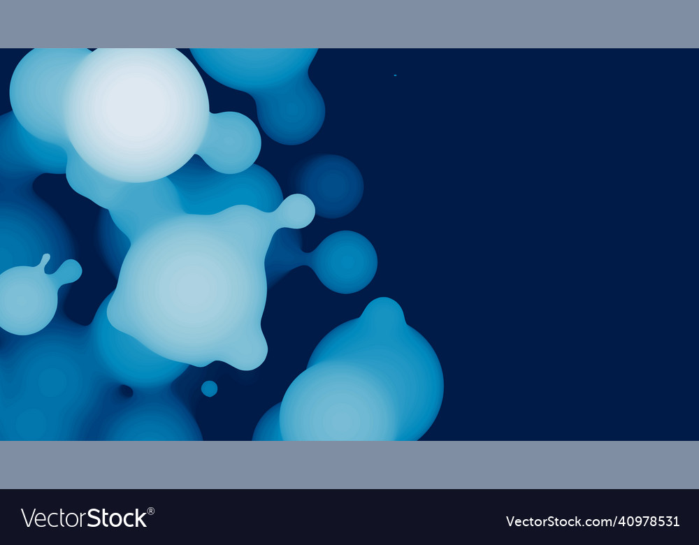 Abstract 3d fluid metaball shape with bluish balls