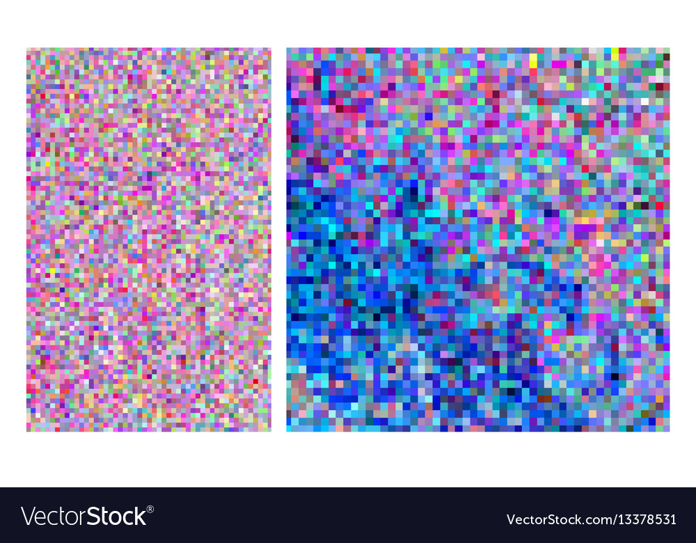 Abstract square pixel mosaic background set