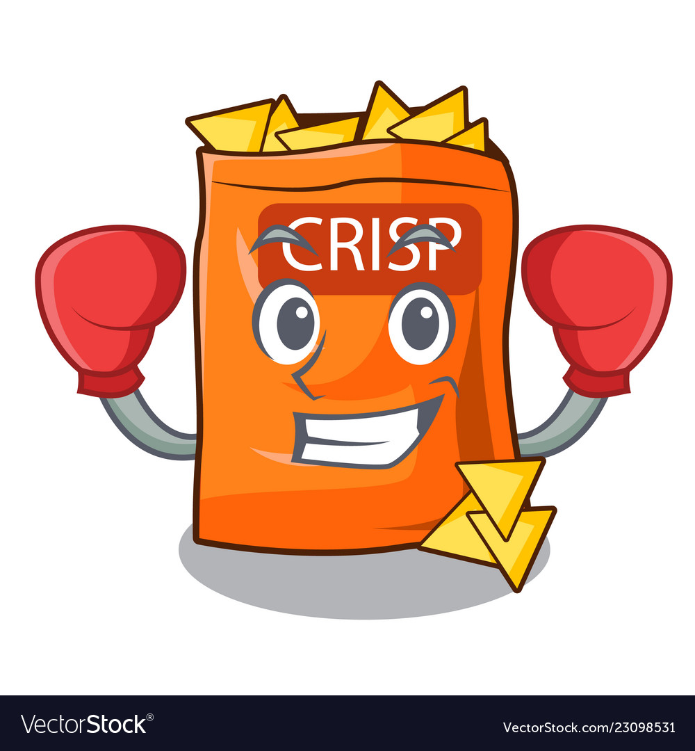 Boxing snack food sticks chisp on cartoon Vector Image Boxing snack food sticks chisp on cartoon Vector Image
