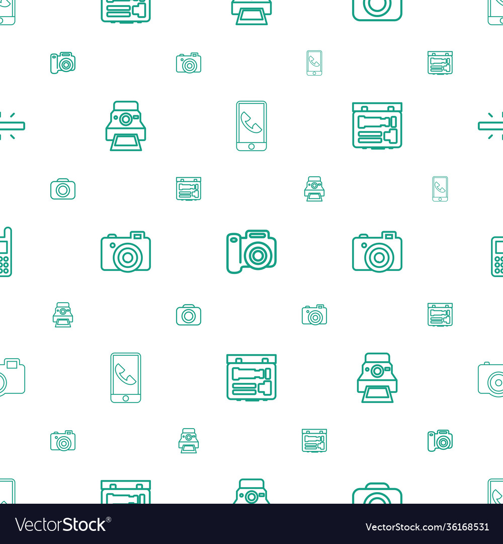 Capture icons pattern seamless white background