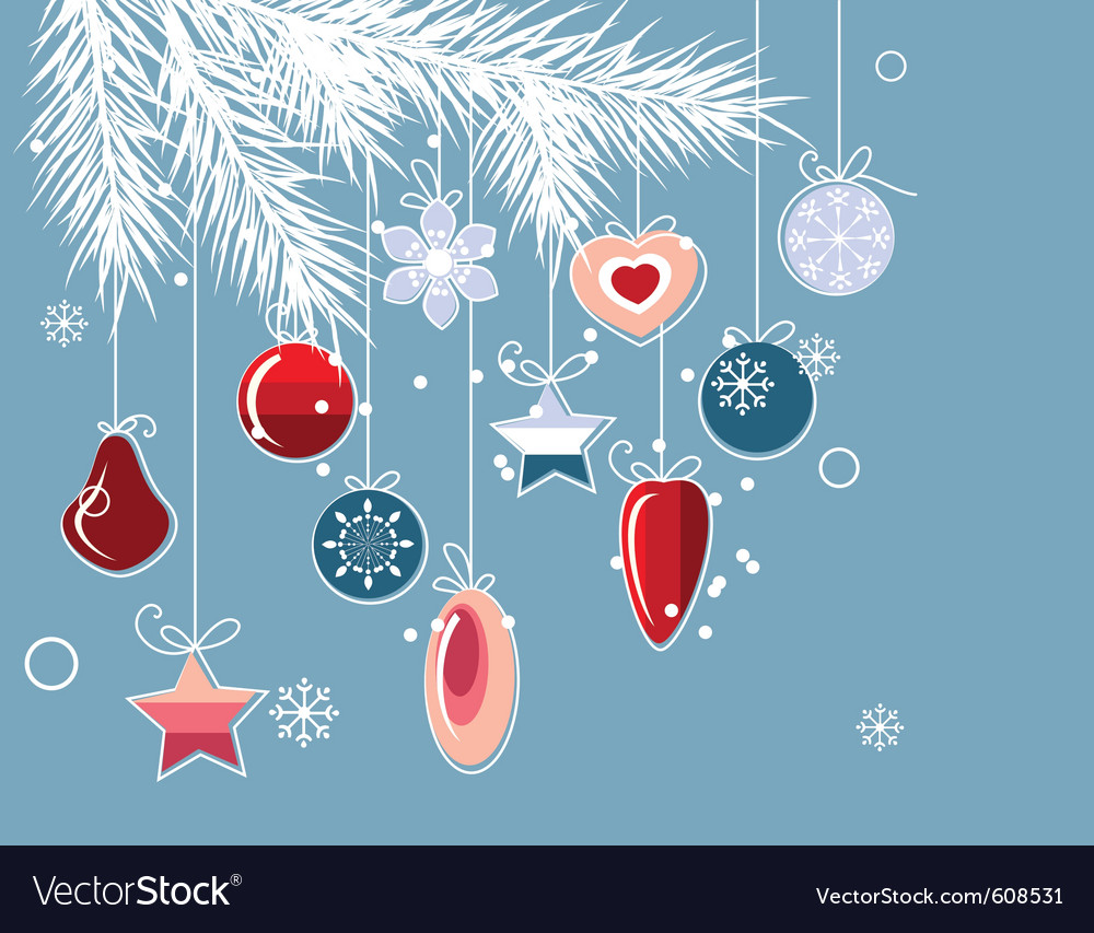 Christmas background with stylized contour balls