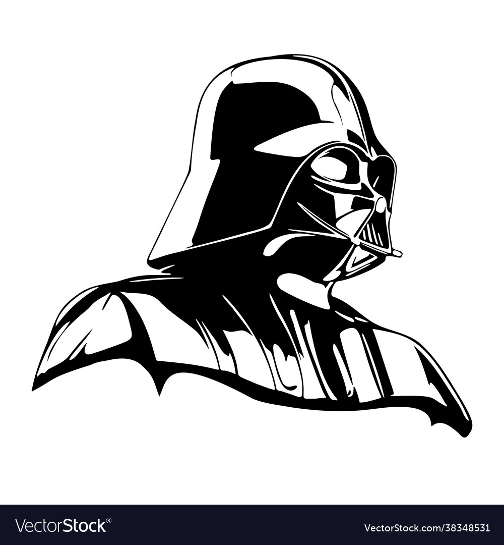 Darth vader star wars stencil Royalty Free Vector Image