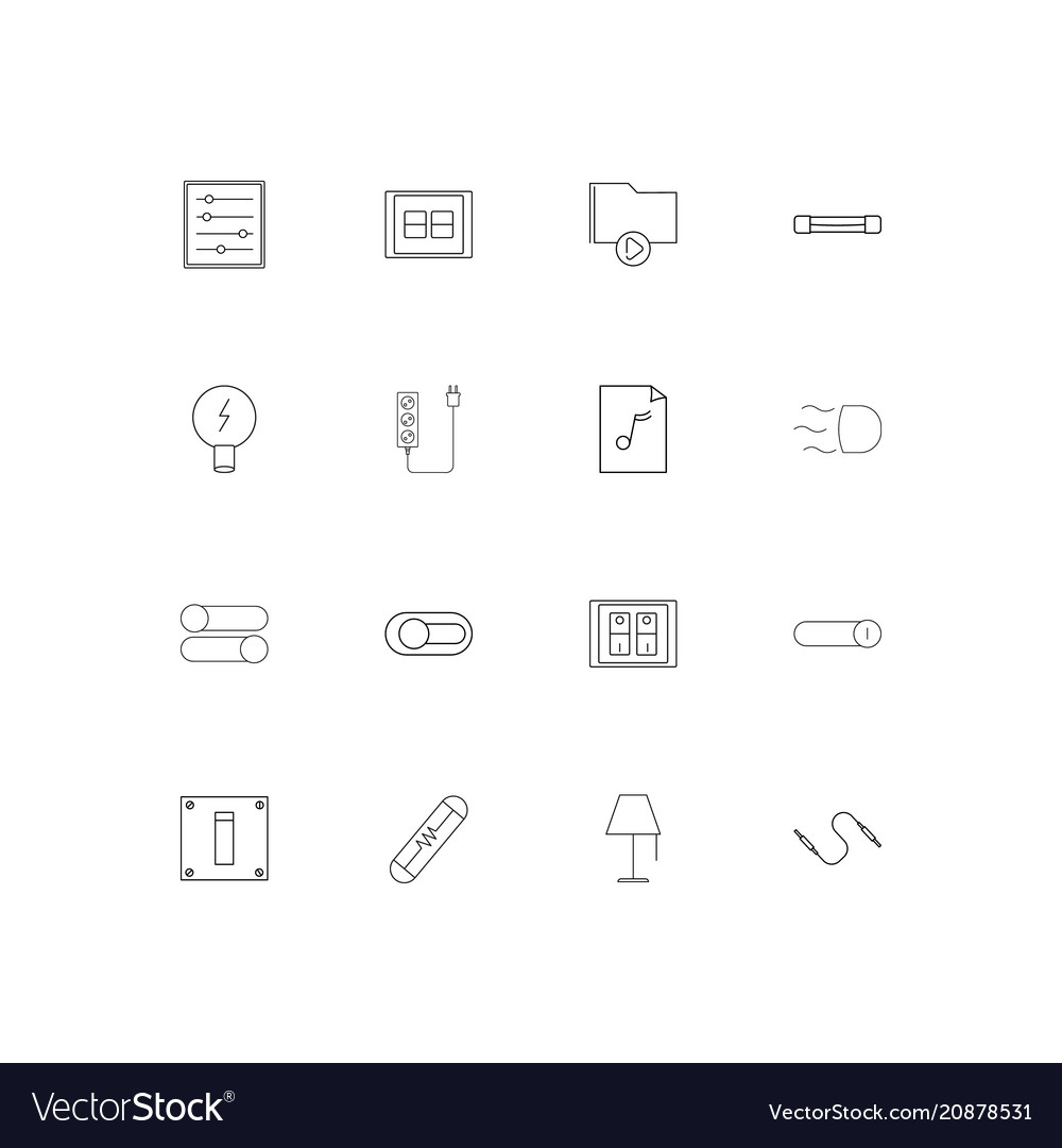 Electrical linear thin icons set outlined simple