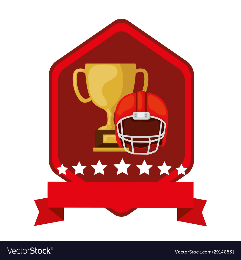 Emblem mit Cup-Trophäe und American Football vector image Emblem mit Cup-Trophäe und American Football