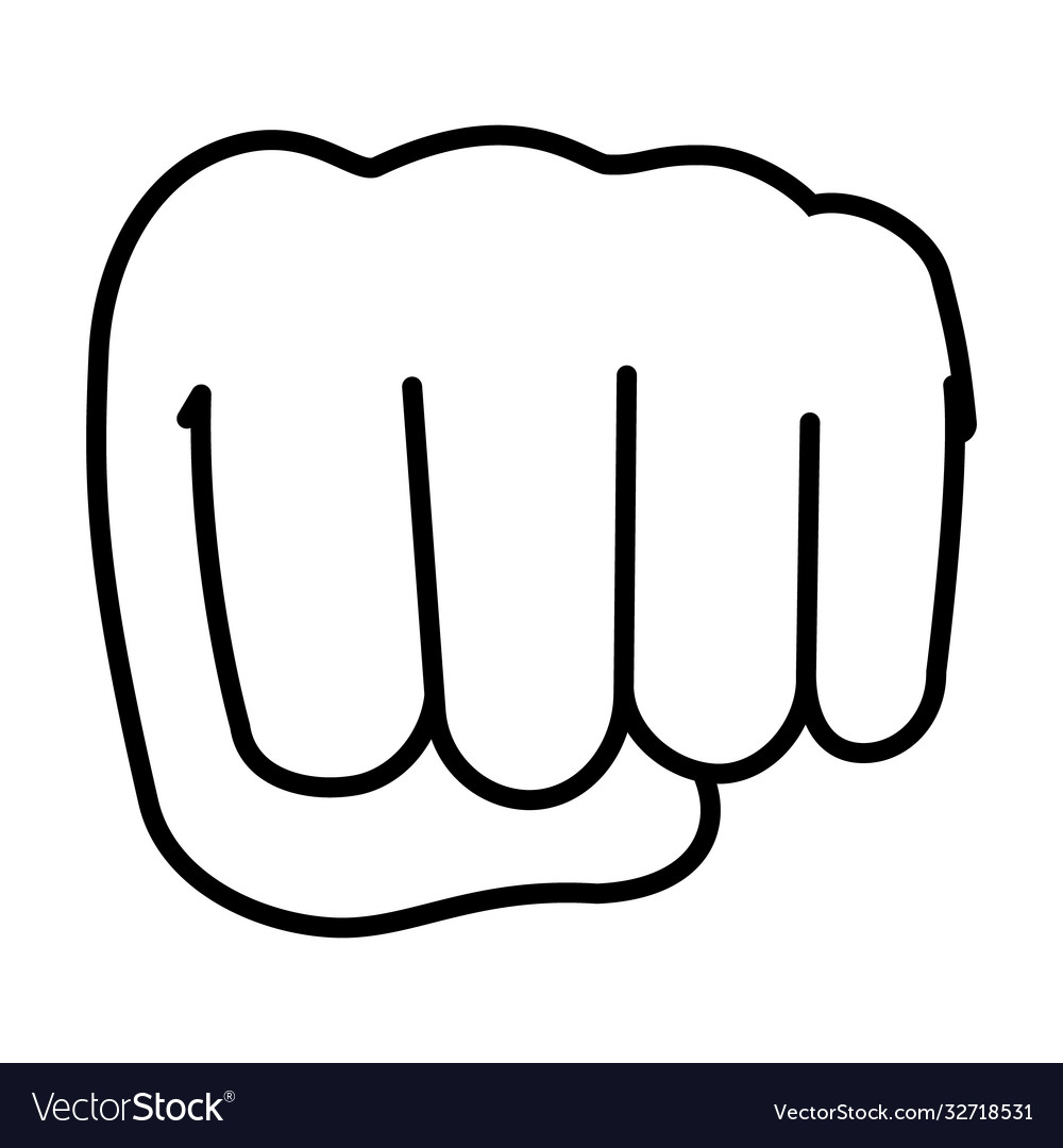 Fist hand line style icon design