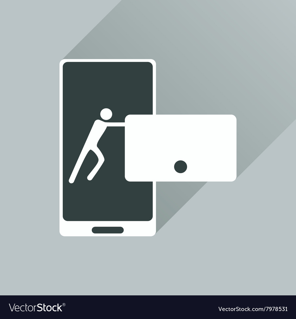 Flat web icon with long shadow phone message