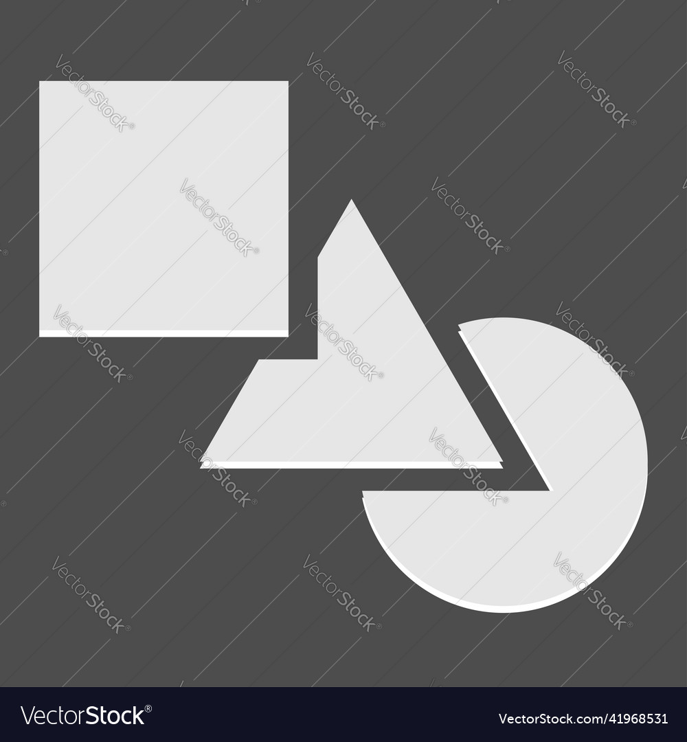 Geometric icon logo shape with overlapping circle vector image Geometric icon logo shape with overlapping circle