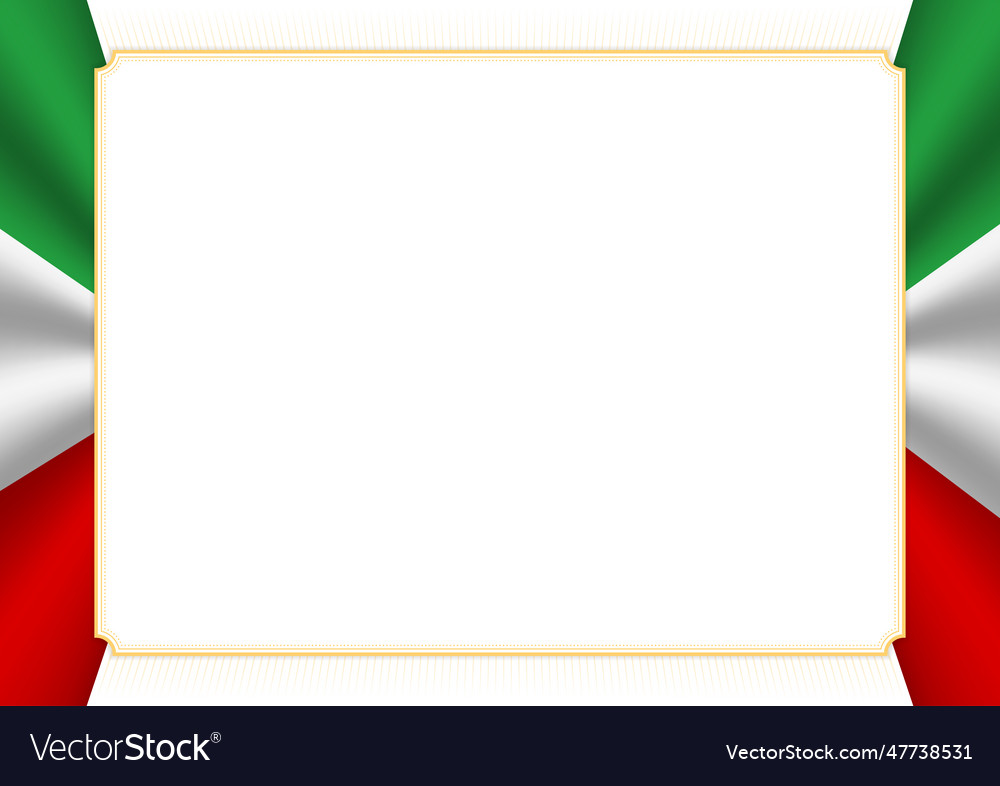 Horizontal frame and border with iran flag
