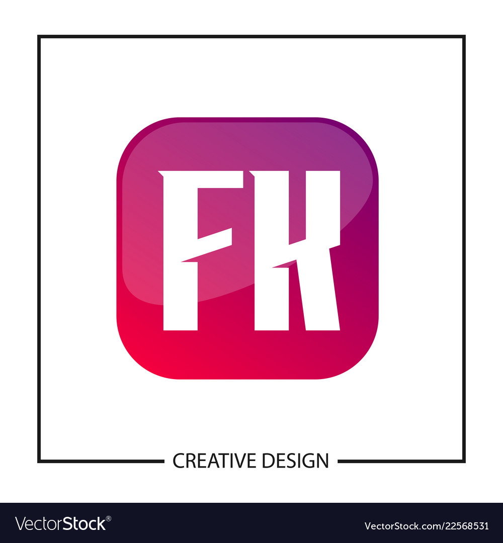 Initial letter logo fk template design