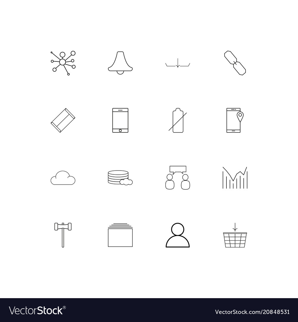 Internet of things linear thin icons set outlined