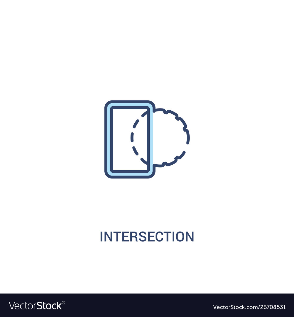 Intersection concept 2 colored icon simple line vector image Intersection concept 2 colored icon simple line
