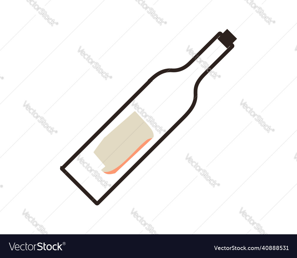 Message in a bottle isolated on white