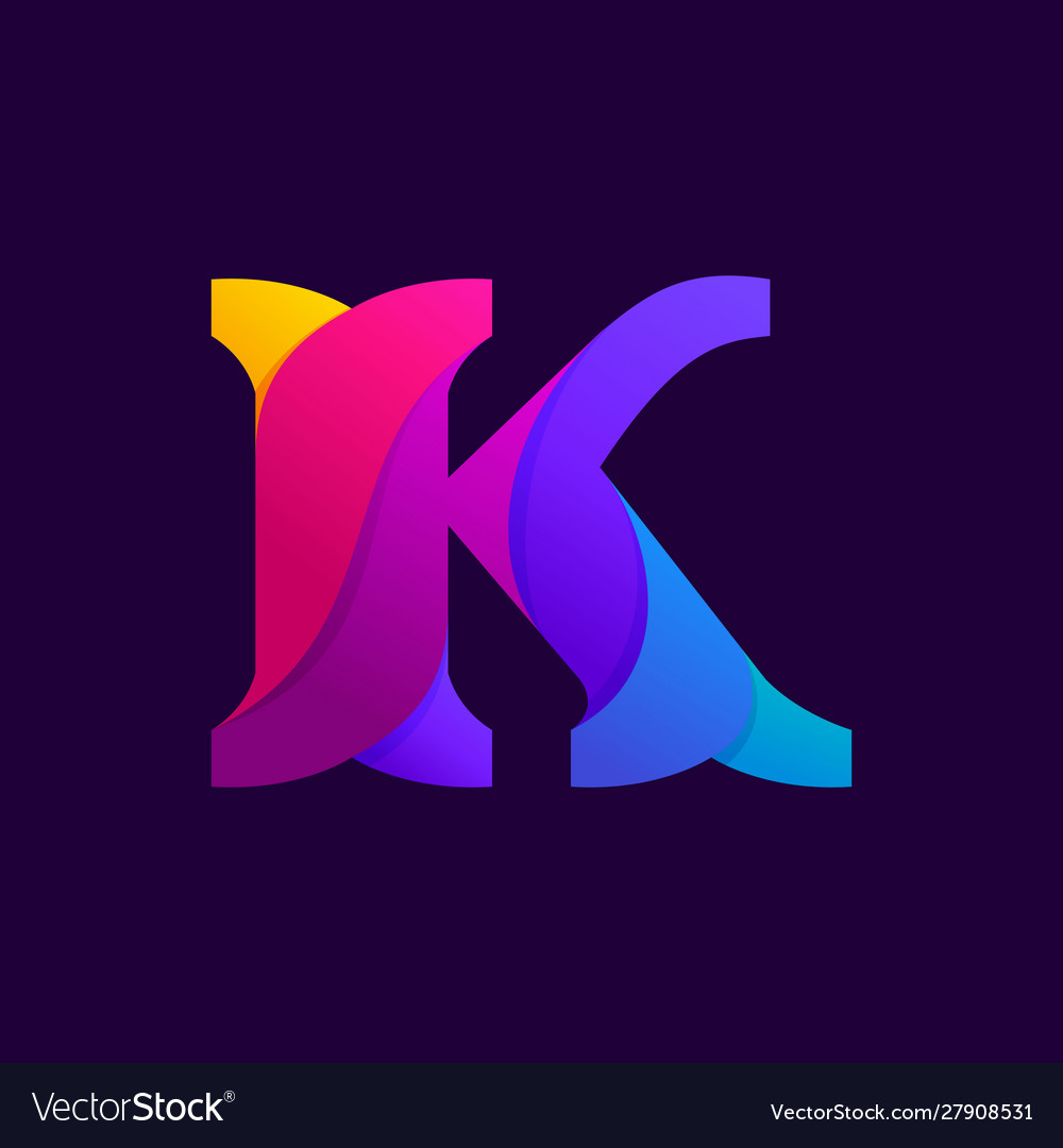 Overlapping gradients letter k logo design idea