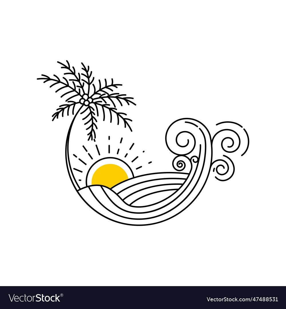 Palm tree summer Royalty Free Vector Image - VectorStock