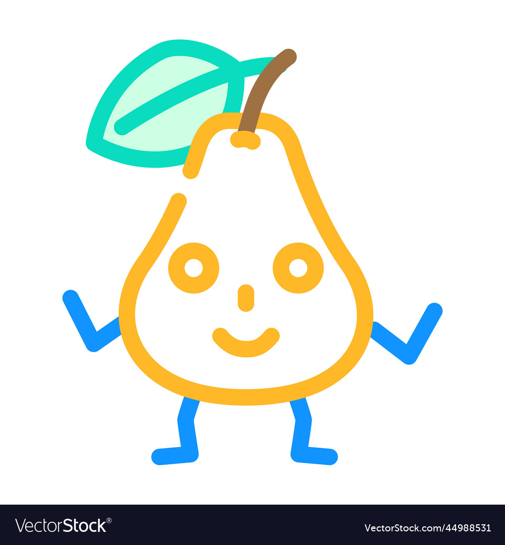 Pear character color icon Vector Image Pear character color icon