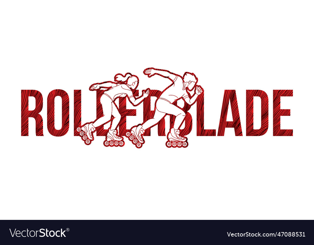 Roller blade skate player with font design Vector Image