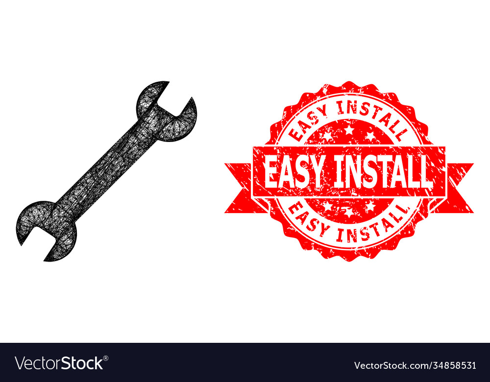 Scratched easy install seal and net wrench icon