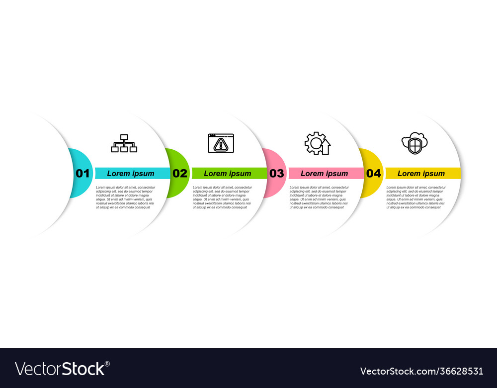 Set line hierarchy organogram chart browser vector image Set line hierarchy organogram chart browser