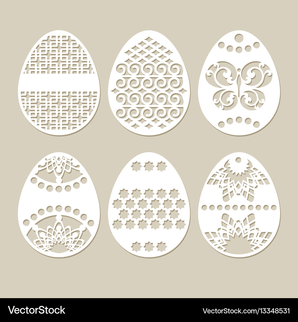 Set stencil easter eggs Royalty Free Vector Image