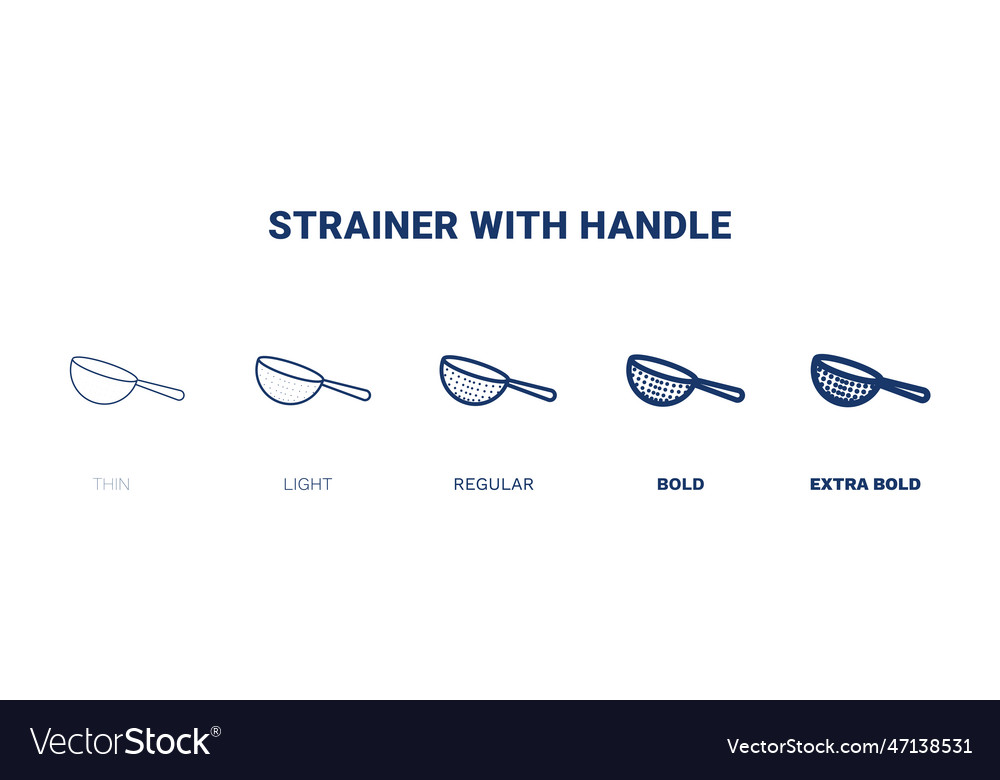 Strainer with handle icon thin light regular bold Vector Image Strainer with handle icon thin light regular bold
