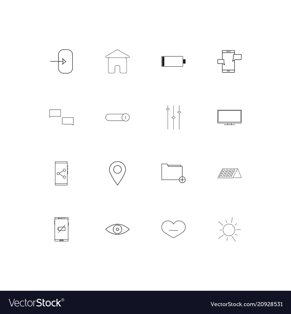 User interface linear thin icons set outlined