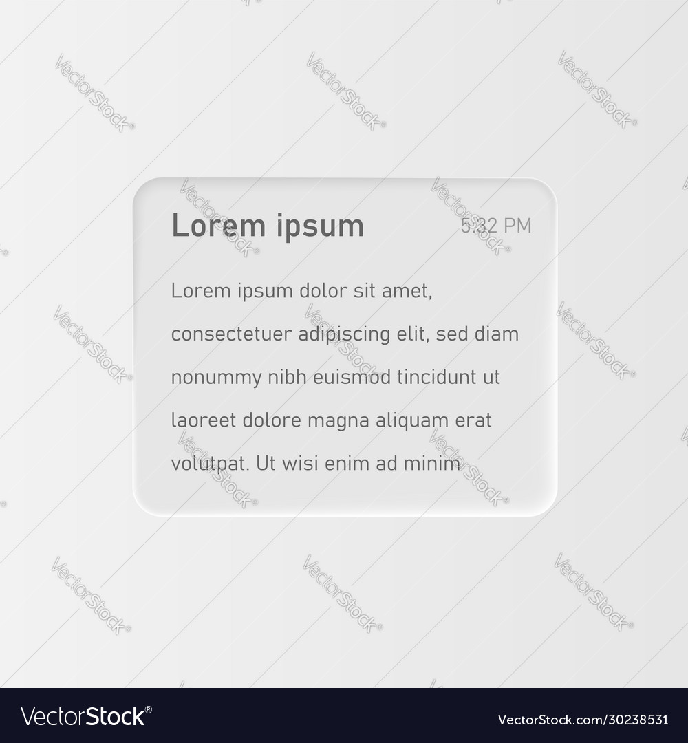 Very high detailed white user interface text box Vector Image