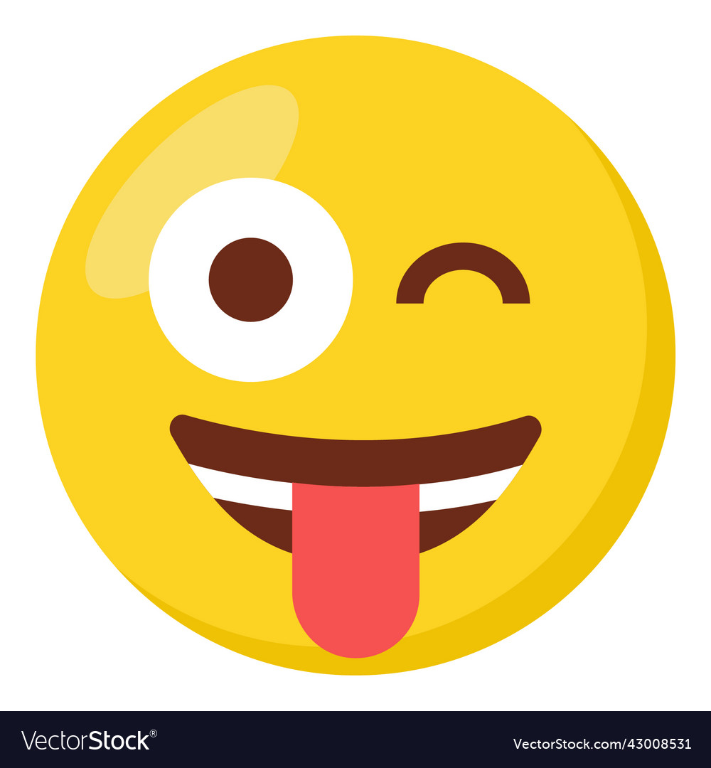 Winking tongue face Royalty Free Vector Image - VectorStock