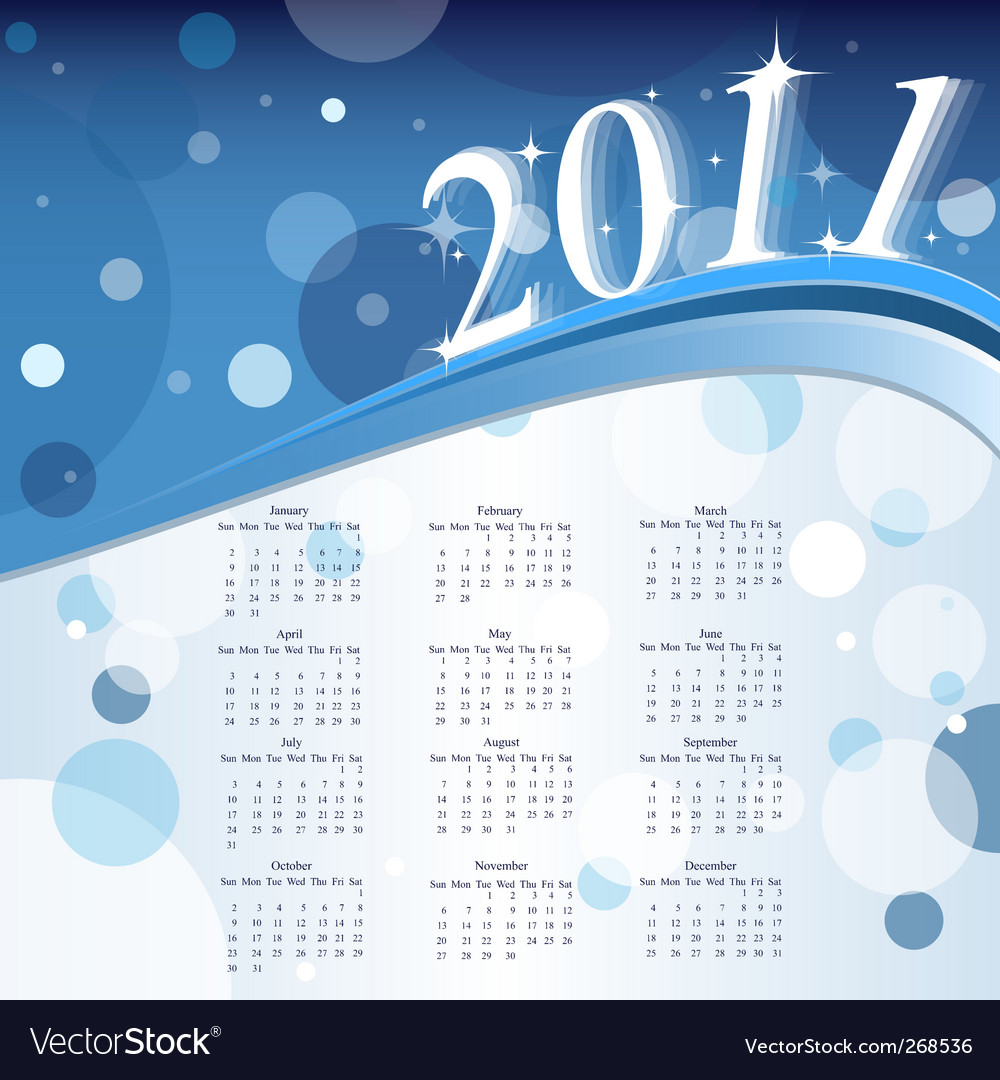 2011 calendar Royalty Free Vector Image - VectorStock