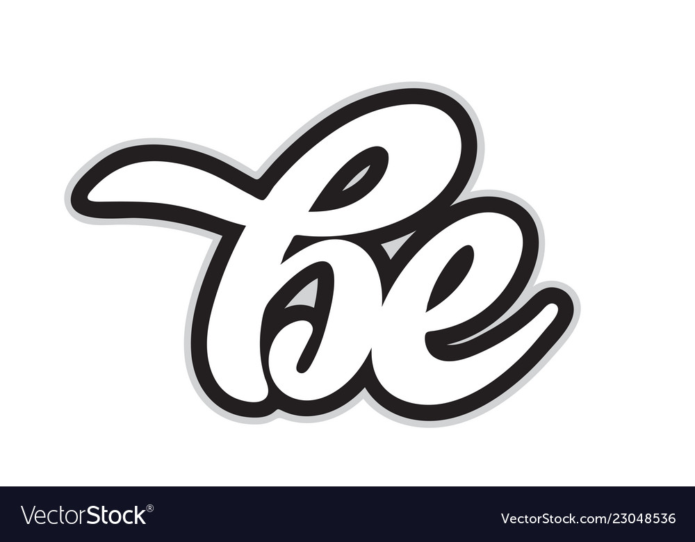 Be b e black and white alphabet letter logo