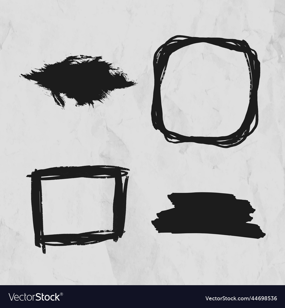 Brush graphic element set with crumpled texture Vector Image Brush graphic element set with crumpled texture