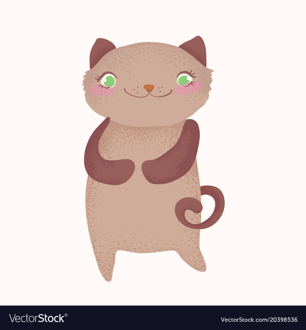 Cute and funny cartoon cat character
