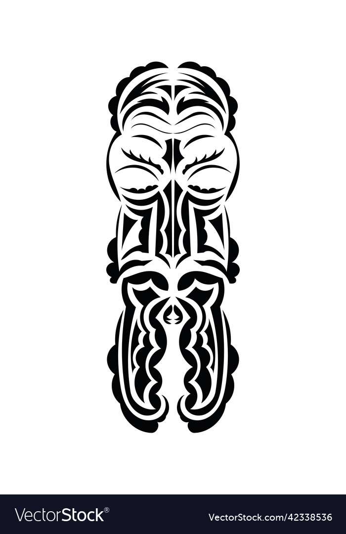 Face in the style of ancient tribes black tattoo