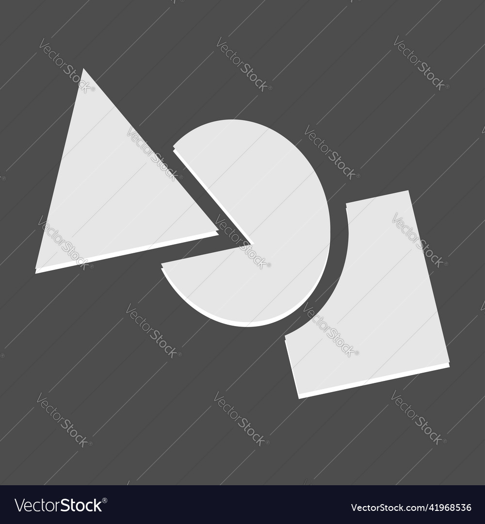 Geometric icon logo shape with overlapping circle vector image Geometric icon logo shape with overlapping circle