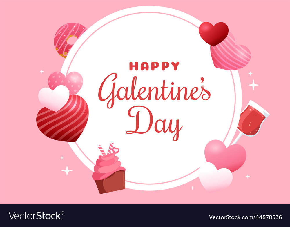 Happy galentines day on february 13th Royalty Free Vector