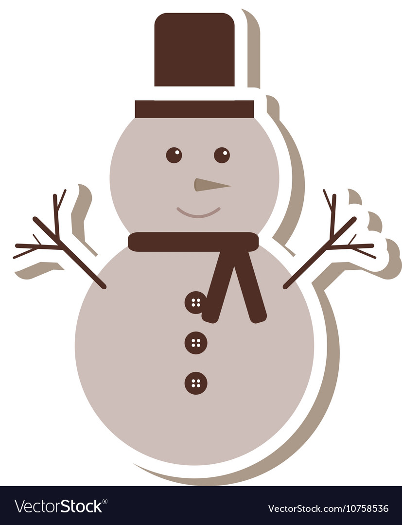 Merry christmas snowman character icon