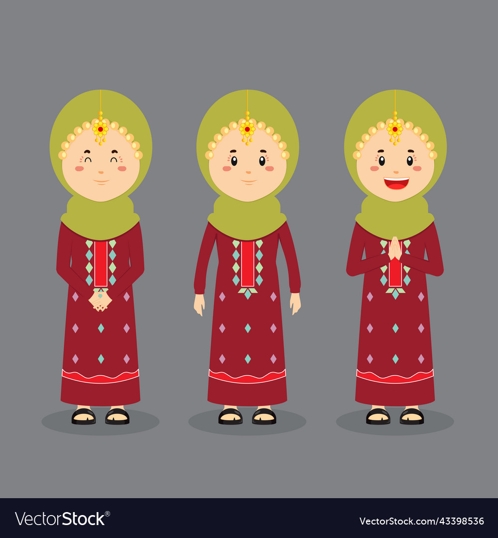 Oman character with various expression