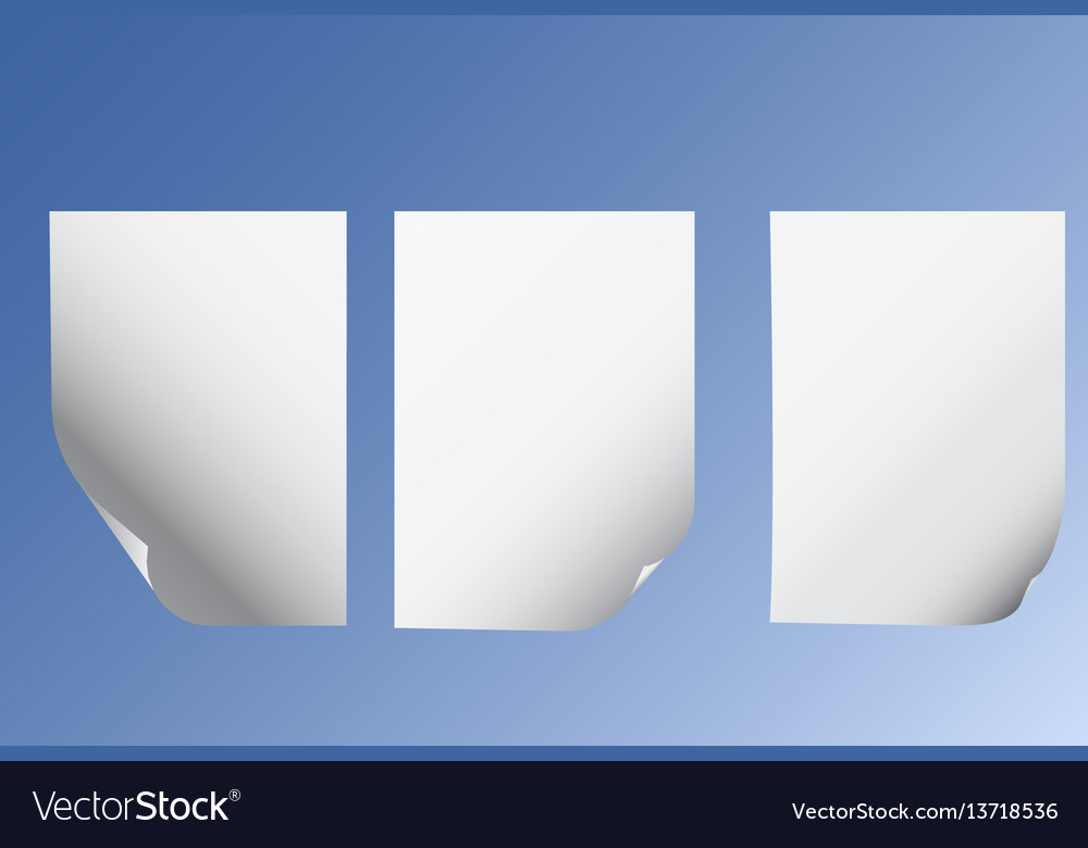 Paper sheets with page curl vector image Paper sheets with page curl