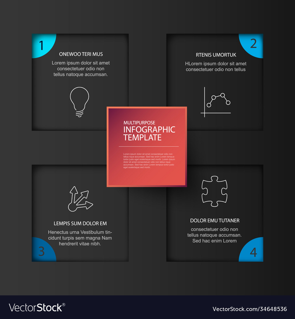 Progress Steps Template - Four Squares