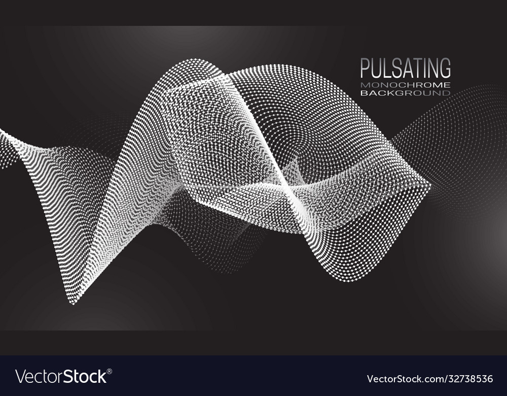 Pulsating monochrome background design with wavy vector image Pulsating monochrome background design with wavy