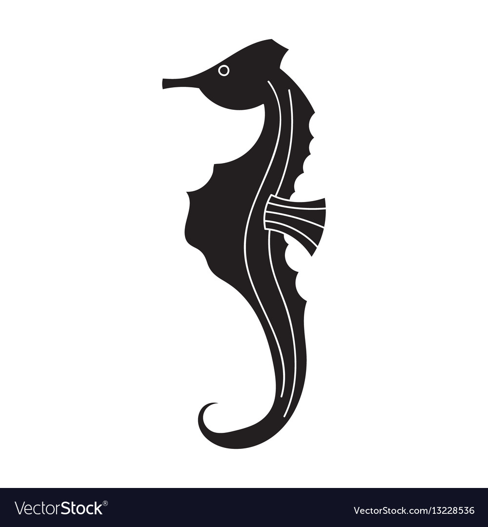 Seahorse icon in black style isolated on white