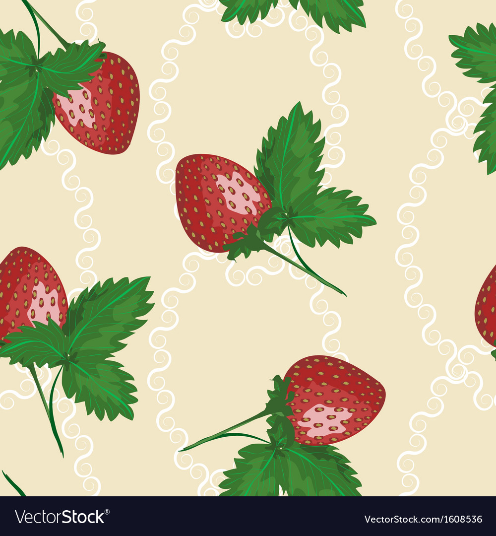 Seamless pattern with strawberry
