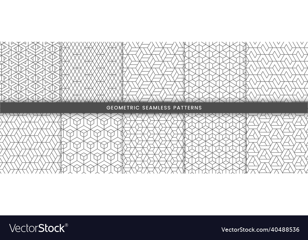 Set of geometric seamless pattern polygonal shape