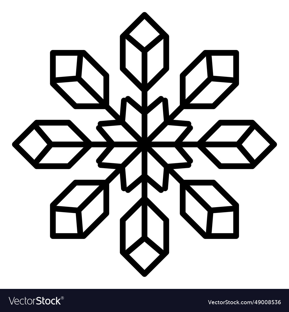 Snowflake line cubes vector image Snowflake line cubes